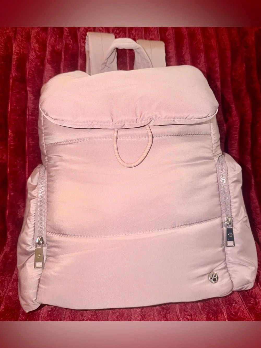 BearPaw Light Pink Quilted Backpack